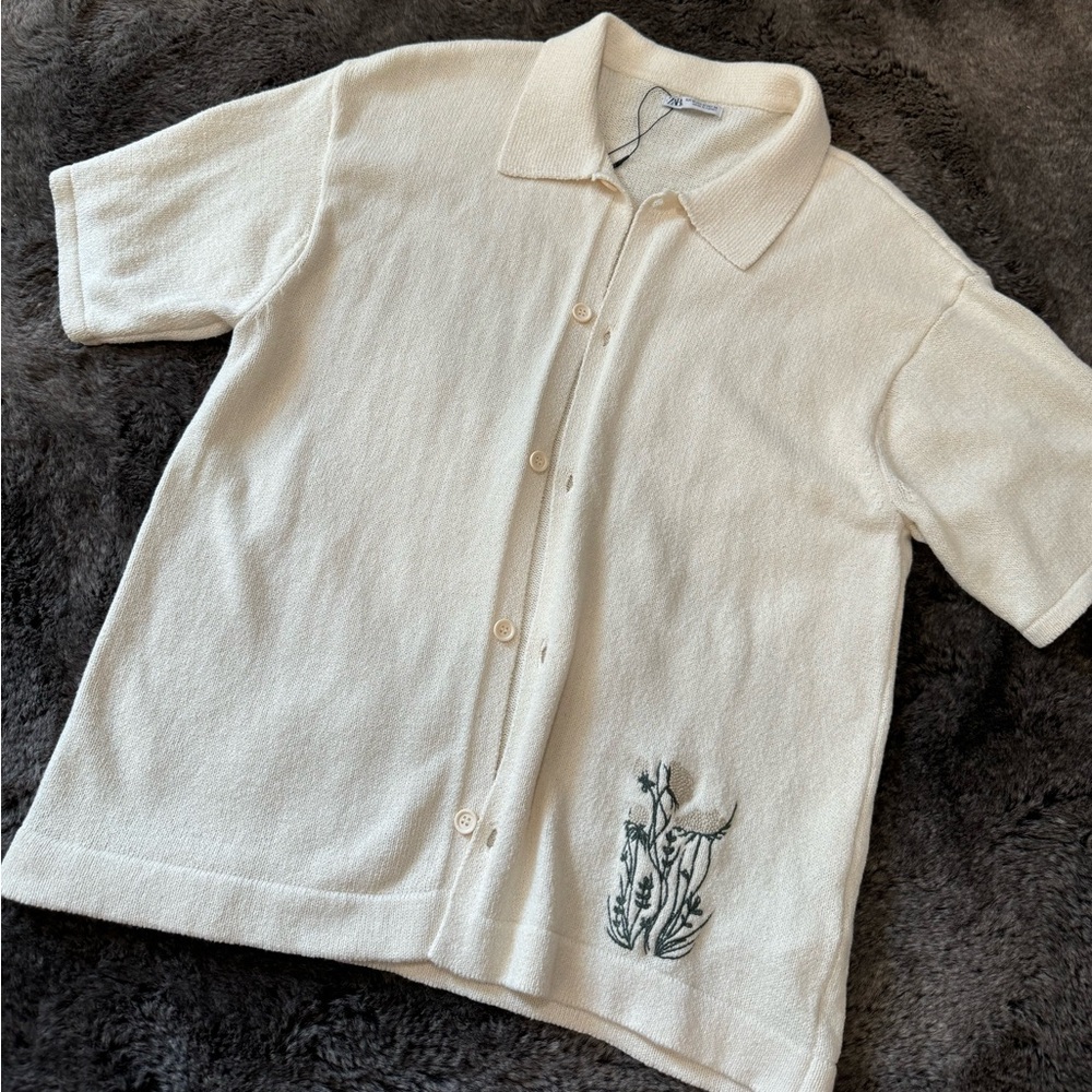 Zara Cream Knit Sweater men’s new